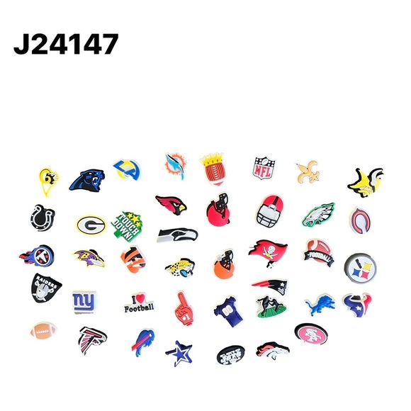 41 Pack NFL Football Theme Shoe Charms SKU#J24147 - Picture 1 of 6